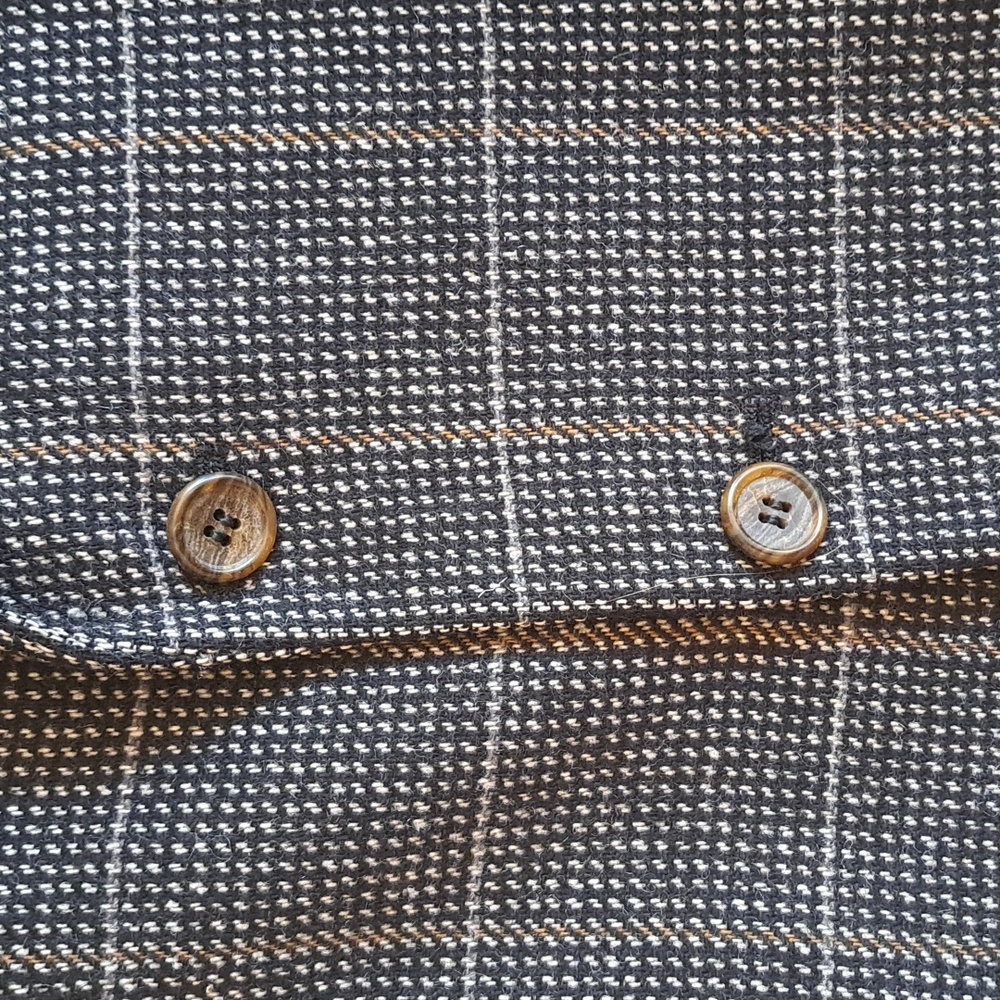 Men's Classic Wool Black and Gray Blazer, Even Picone - Picture 2 of 6